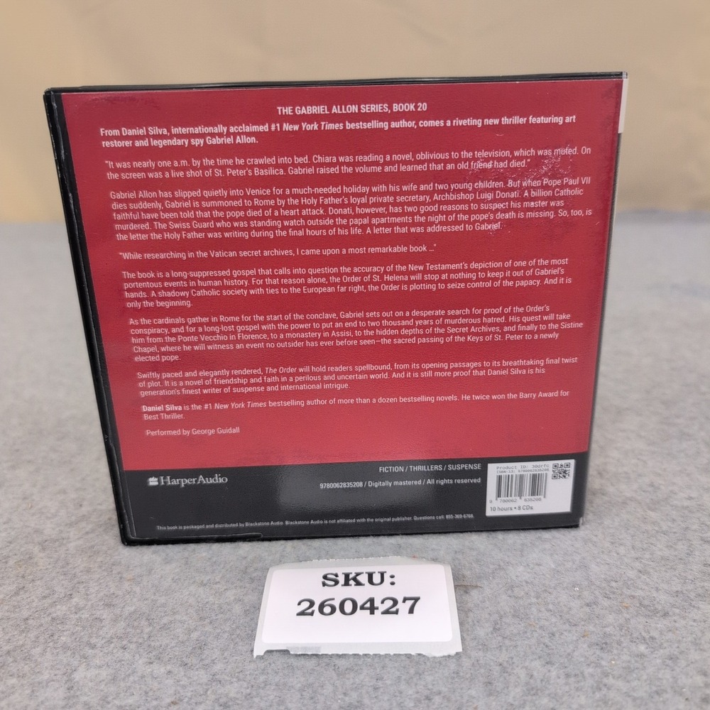 Daniel Silva The Order Audiobook CD Unabridged Gabriel Allon Series Book 20 VG+ - Picture 2 of 2